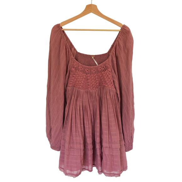 Free People Ari Crochet Mini Dress Cotton Size Medium - Picture 3 of 6